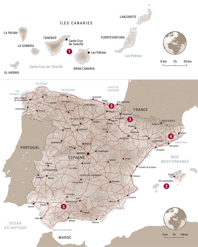 Carte de l'Espagne