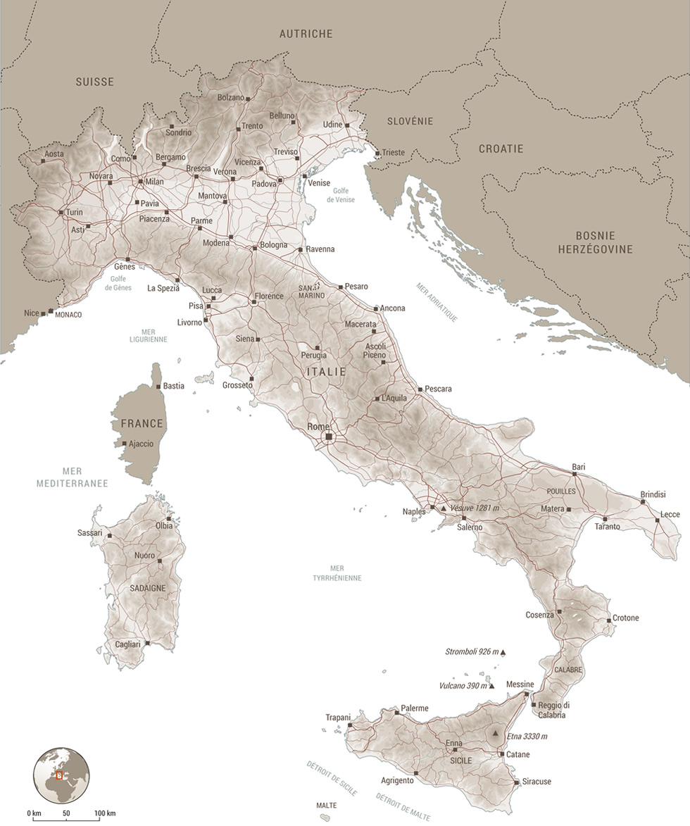 Carte de l'Italie