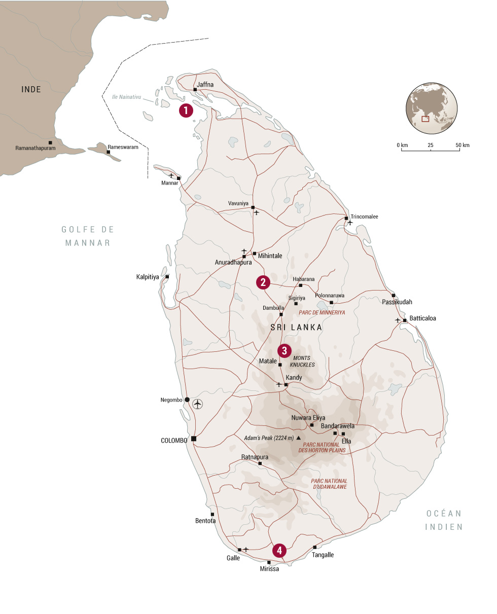 Carte du Sri Lanka