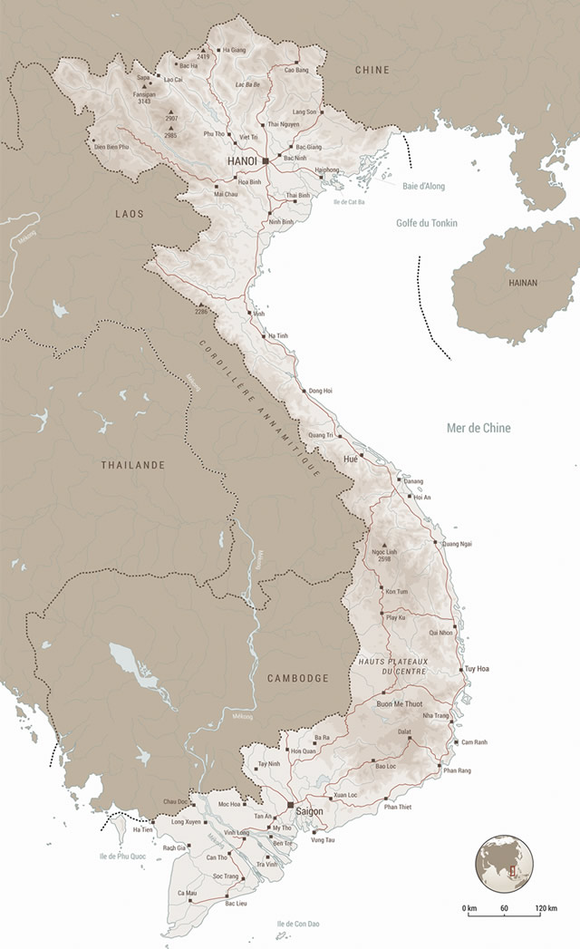 Carte du Vietnam