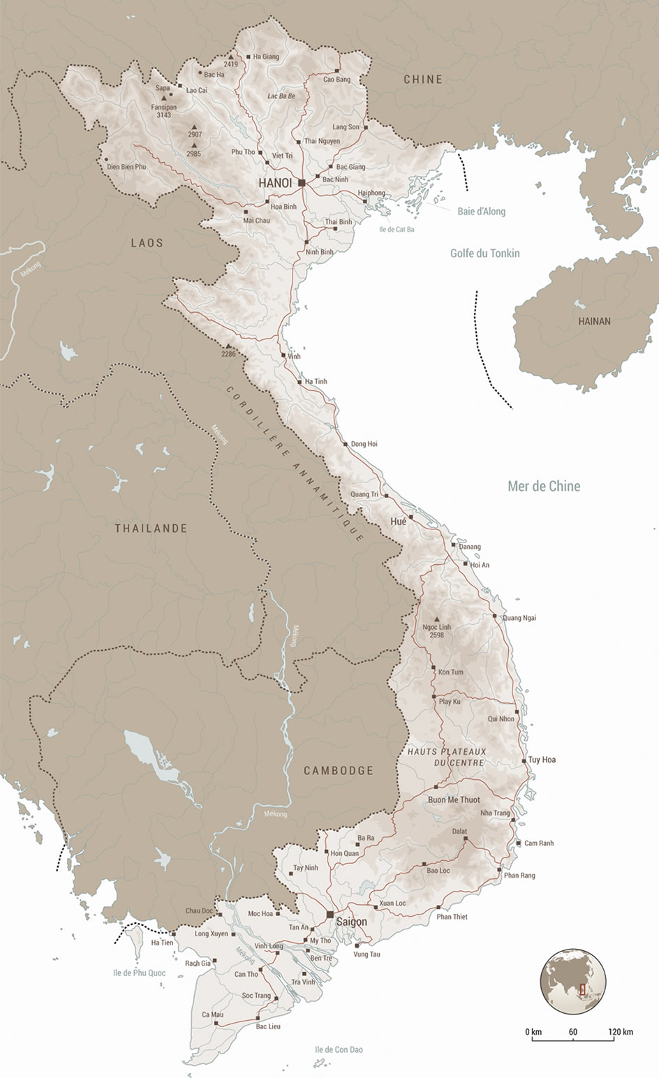 Carte du Vietnam